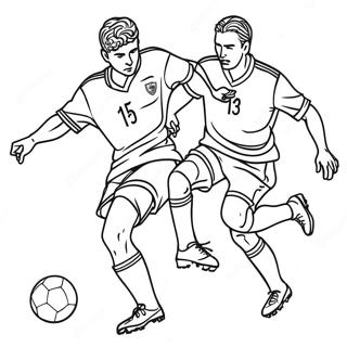 Exciting Soccer Match Coloring Page 62263-50074