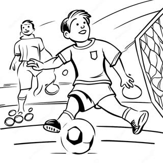 Exciting Soccer Match Coloring Page 62263-50075