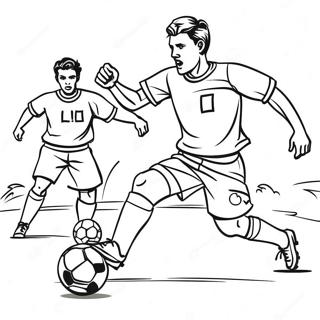 Exciting Soccer Match Coloring Page 62263-50076