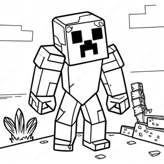 Minecraft Mutant Creeper Coloring Page 62272-50079