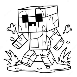 Cute Minecraft Mutant Creeper Coloring Page 62273-50081