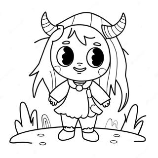 Monster Girl Cute And Playful Coloring Page 62292-50096