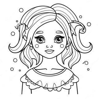 Monster Girl With Colorful Hair Coloring Page 62293-50101