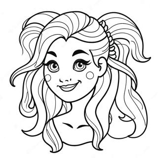 Monster Girl With Colorful Hair Coloring Page 62293-50102