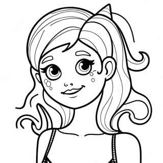 Monster Girl With Colorful Hair Coloring Page 62293-50103