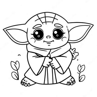 Baby Yoda Valentine Coloring Page 62312-50115