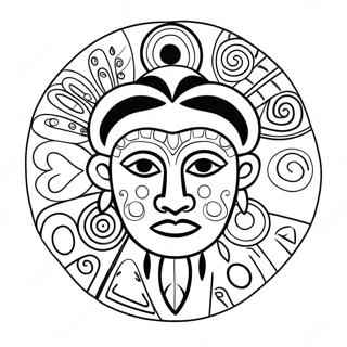 Colorful Taino Symbols Coloring Page 62323-50125