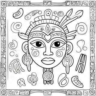 Colorful Taino Symbols Coloring Page 62323-50126