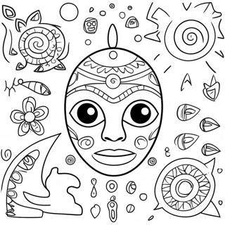 Colorful Taino Symbols Coloring Page 62323-50128