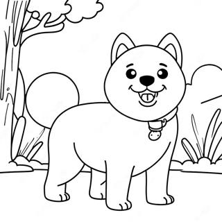 Playful Shiba Inu Coloring Page 62373-50162