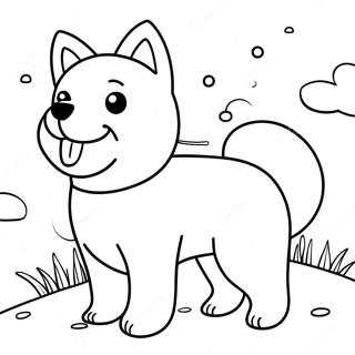 Playful Shiba Inu Coloring Page 62373-50163