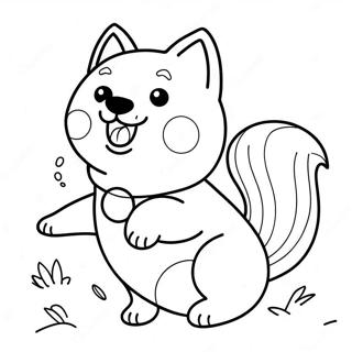 Playful Shiba Inu Coloring Page 62373-50164