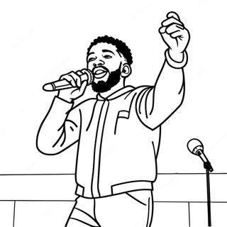 Brent Faiyaz Singing On Stage Coloring Page 62383-50170