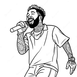 Brent Faiyaz Singing On Stage Coloring Page 62383-50171