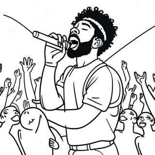 Brent Faiyaz Singing On Stage Coloring Page 62383-50172