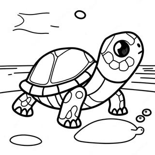 Realistic Sea Turtle Hatchling On The Beach Coloring Page 62393-50181