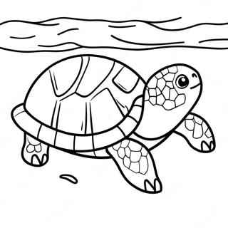 Realistic Sea Turtle Hatchling On The Beach Coloring Page 62393-50183