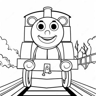 Cheerful Thomas The Tank Engine Coloring Page 62413-50194