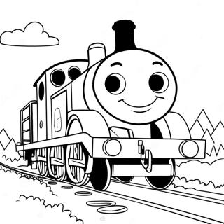 Cheerful Thomas The Tank Engine Coloring Page 62413-50195