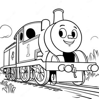 Cheerful Thomas The Tank Engine Coloring Page 62413-50196