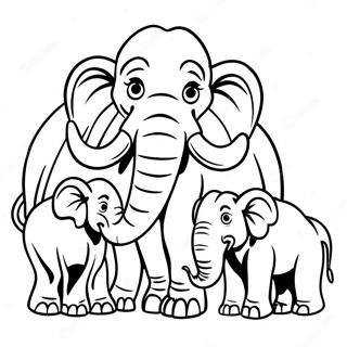 Mammoth Family Coloring Page 6242-5149