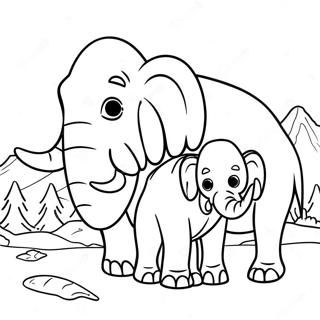 Mammoth Family Coloring Page 6242-5150