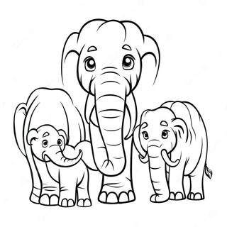 Mammoth Family Coloring Page 6242-5151