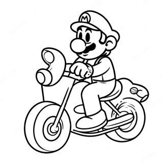 Mario On Motorcycle Coloring Pages