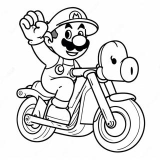 Mario Racing On Fast Motorcycle Coloring Page 62443-50224