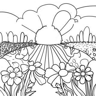 Field Of Colorful Flowers Coloring Page 62482-50246