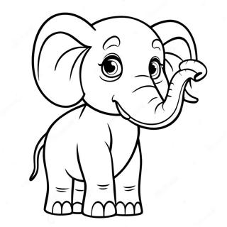 E Is For Elephant Coloring Page 62542-50300