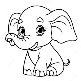 Cute Baby Elephant Coloring Page 62543-50302