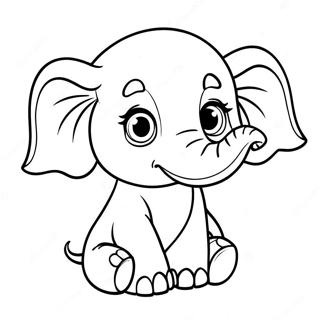 Cute Baby Elephant Coloring Page 62543-50303