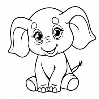 Cute Baby Elephant Coloring Page 62543-50304