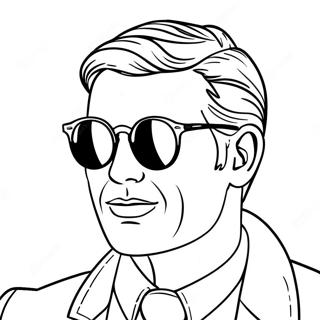 Cool Secret Agent With Sunglasses Coloring Page 62563-50339