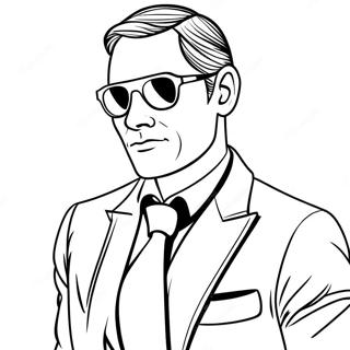 Cool Secret Agent With Sunglasses Coloring Page 62563-50340