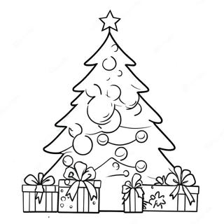 Christmas Tree With Colorful Ornaments Coloring Page 62592-50362