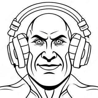 Titan Speakerman With Colorful Headphones Coloring Page 6262-5161