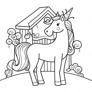 Unicorn House Coloring Page 62632-50391