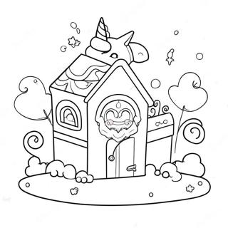 Unicorn House Coloring Page 62632-50392