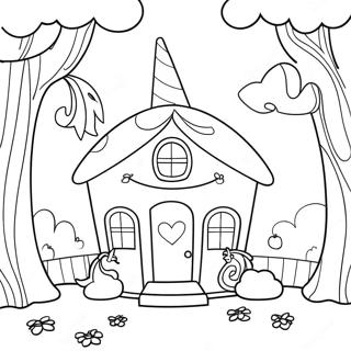 Magical Unicorn House Coloring Page 62633-50393