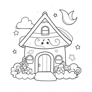 Magical Unicorn House Coloring Page 62633-50394