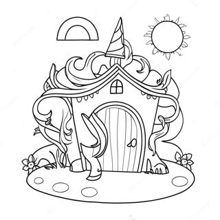 Magical Unicorn House Coloring Page 62633-50395