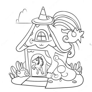 Magical Unicorn House Coloring Page 62633-50396