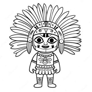 Colorful Kachina Doll Coloring Page 62643-50403