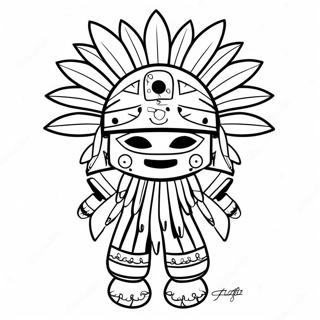 Colorful Kachina Doll Coloring Page 62643-50404