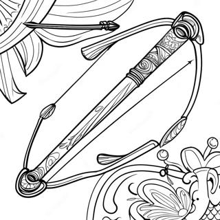 Colorful Archery Bow And Arrow Coloring Page 62673-50422