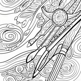 Colorful Archery Bow And Arrow Coloring Page 62673-50423