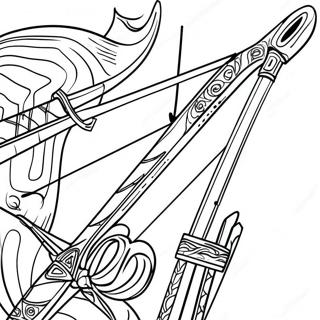 Colorful Archery Bow And Arrow Coloring Page 62673-50424