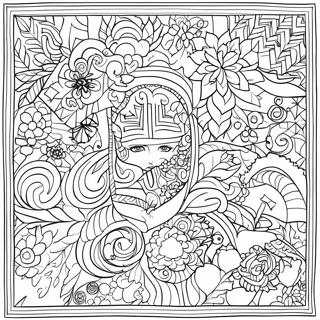 Colorful Faith Ringgold Quilt Coloring Page 62683-50437